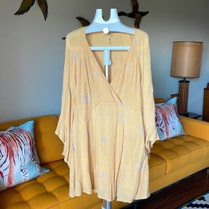 Free People - Yellow - embroidered flower dress
